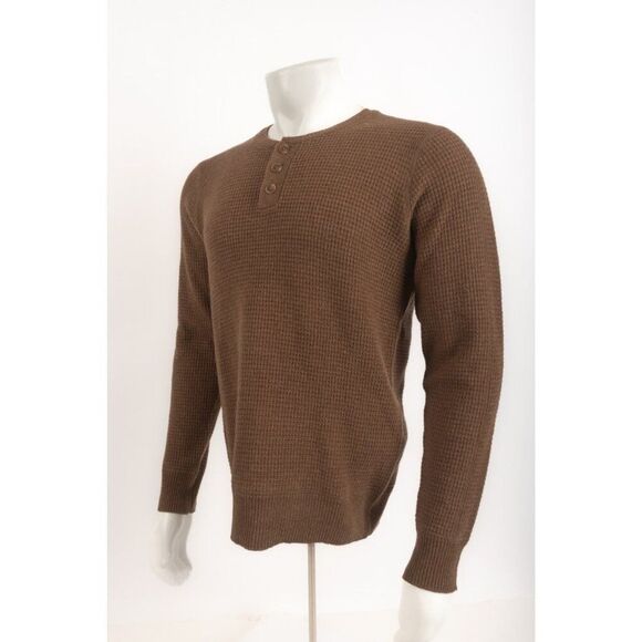 Schott NYC Mens Sweater Size 2XL Light Brown Wool Blend Waffle knit NWT - Picture 3 of 6